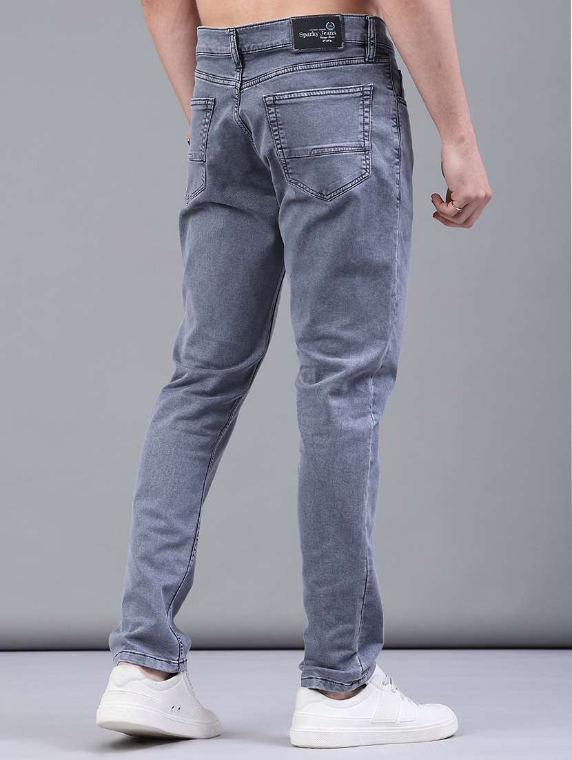 men plain mid rise full length jeans - 22258501 -  Standard Image - 3