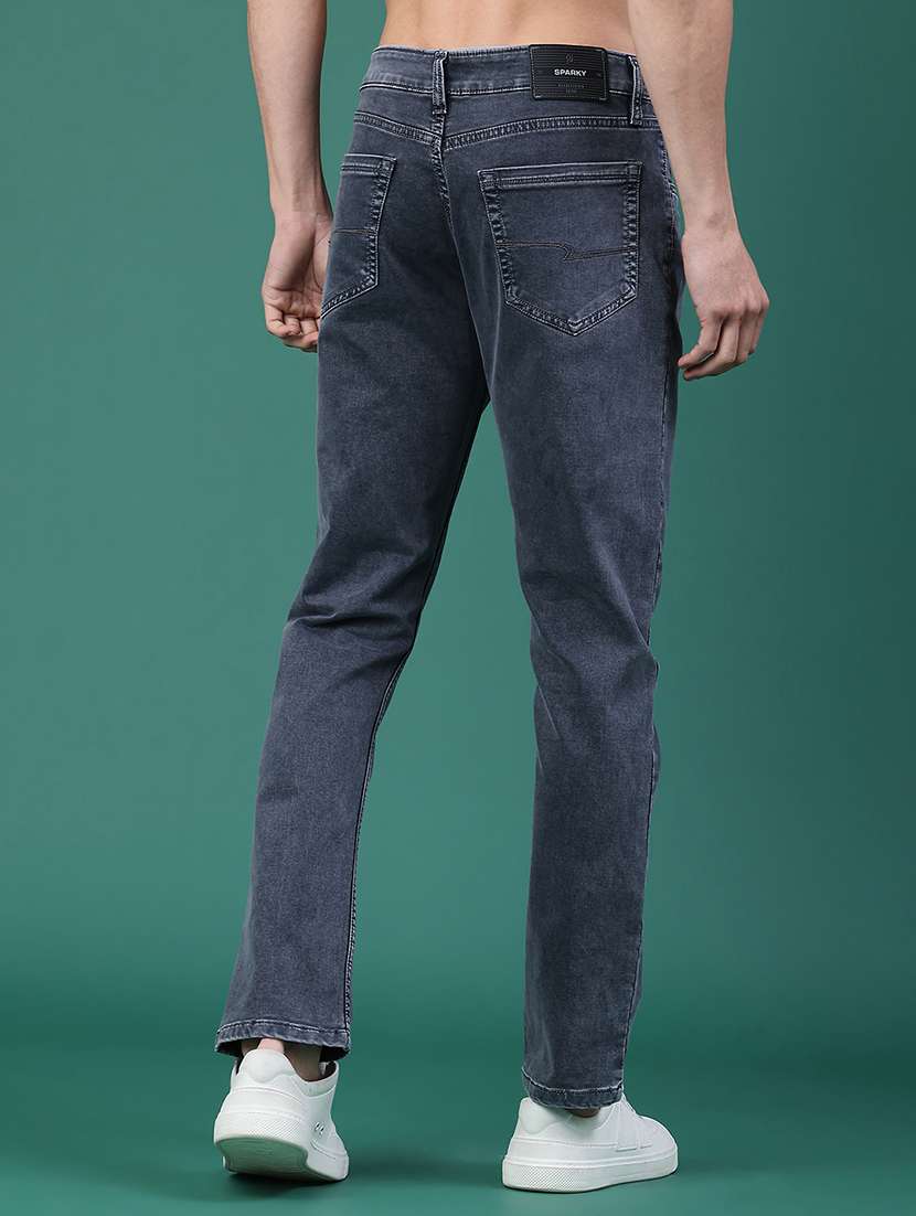 men plain mid rise full length jeans - 22258507 -  Standard Image - 3
