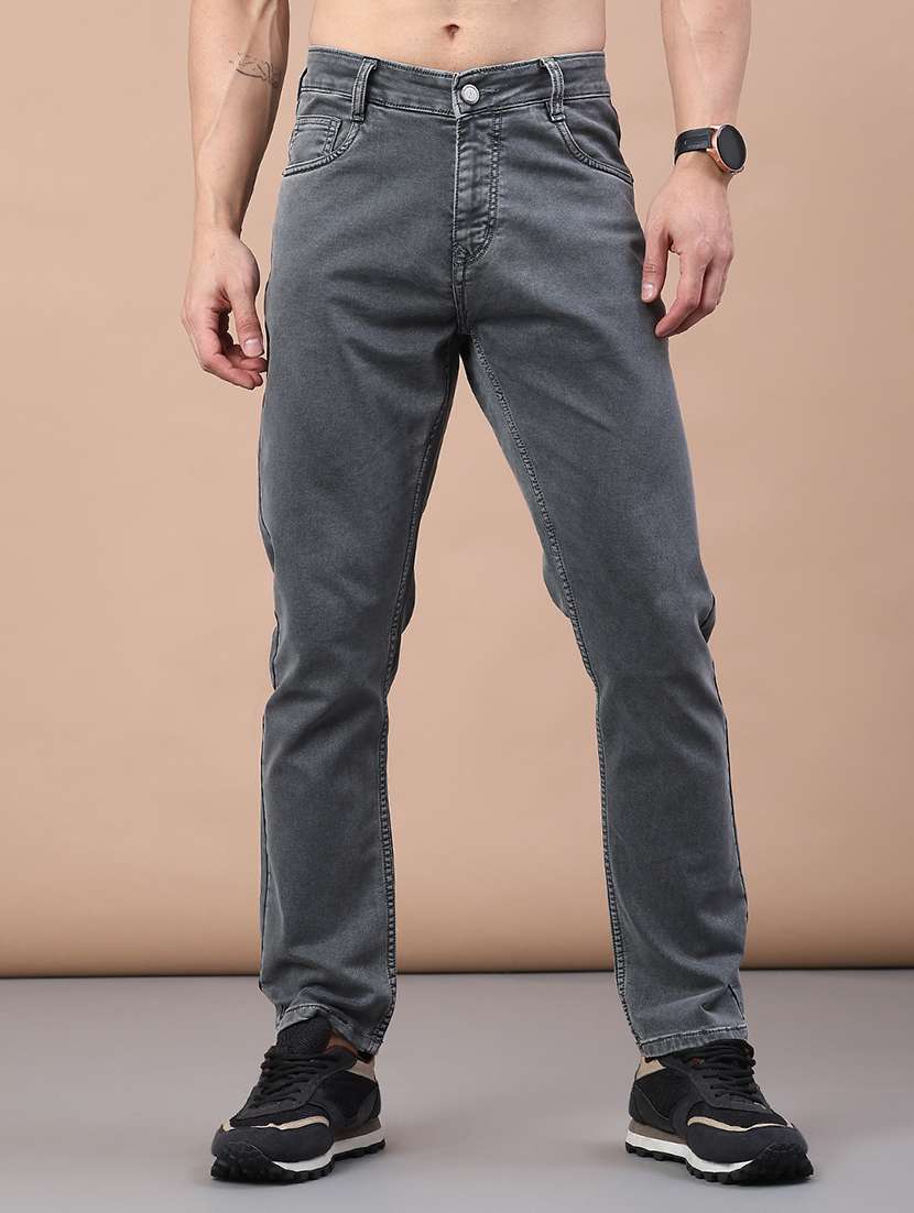 men plain mid rise full length jeans - 22258508 -  Standard Image - 3