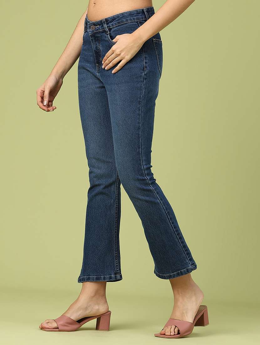 women solid mid rise bootcut jeans - 22258554 -  Standard Image - 3