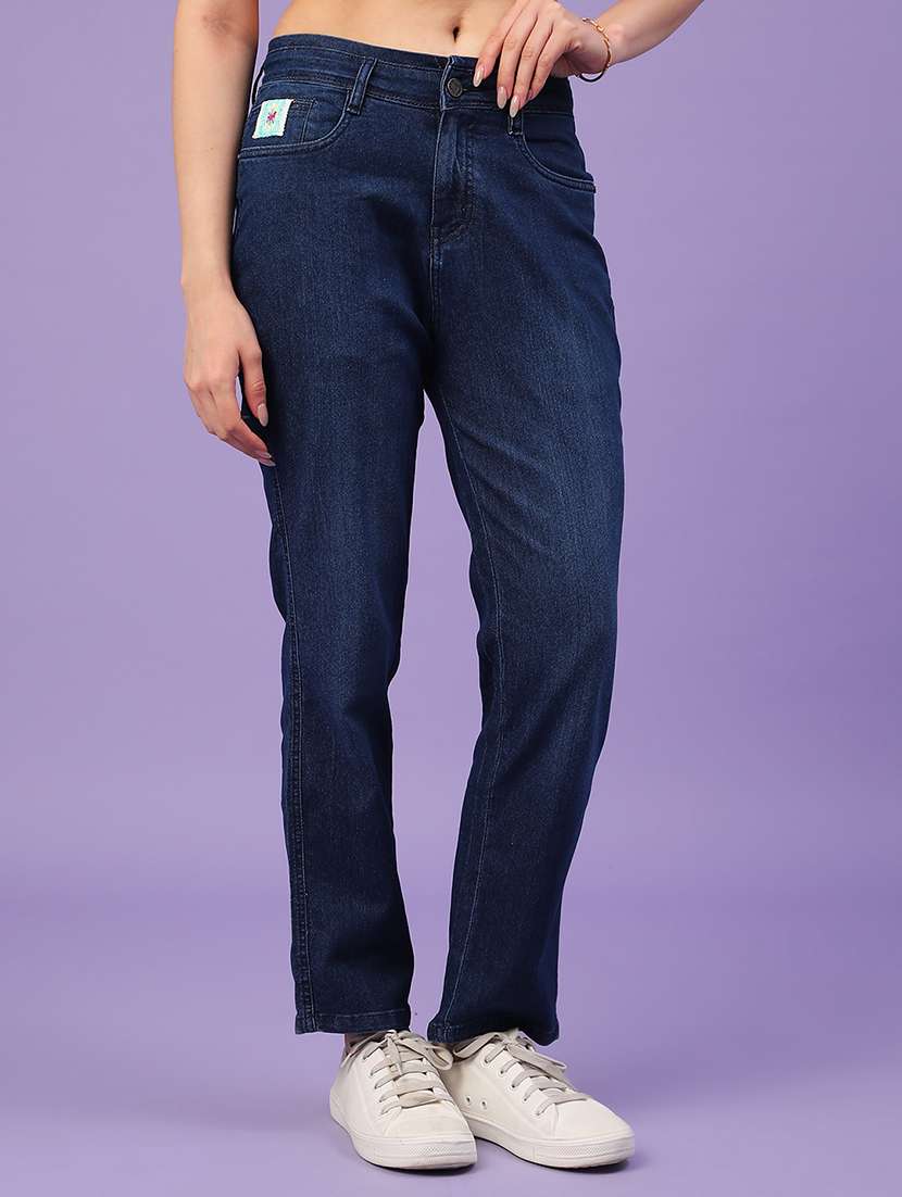 women blue cotton jean