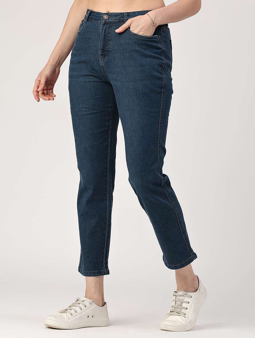 women blue cotton jean