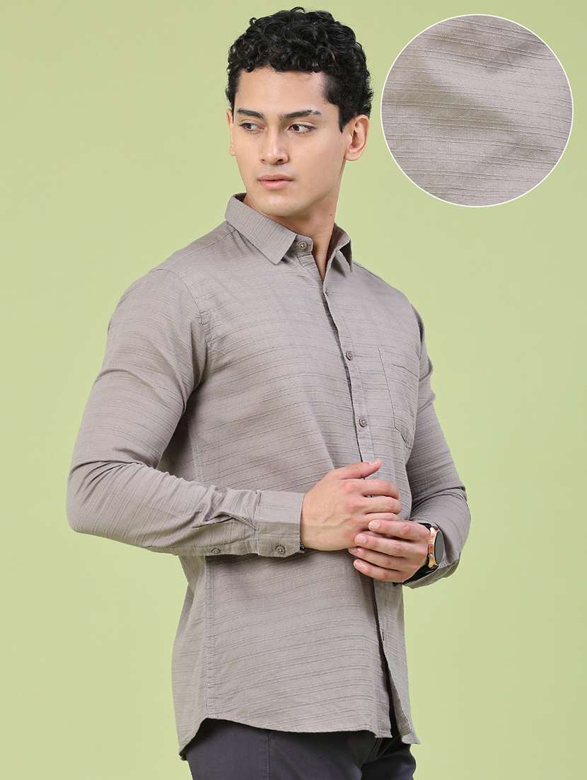 men self design long sleeve regular fit casual shirt - 22258682 -  Standard Image - 3