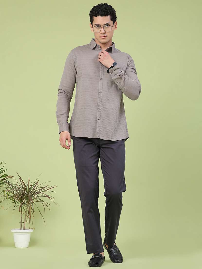 men self design long sleeve regular fit casual shirt - 22258682 -  Standard Image - 5