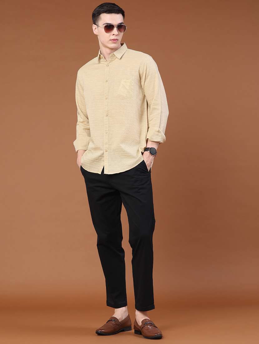 men textured long sleeve regular fit casual shirt - 22258683 -  Standard Image - 5