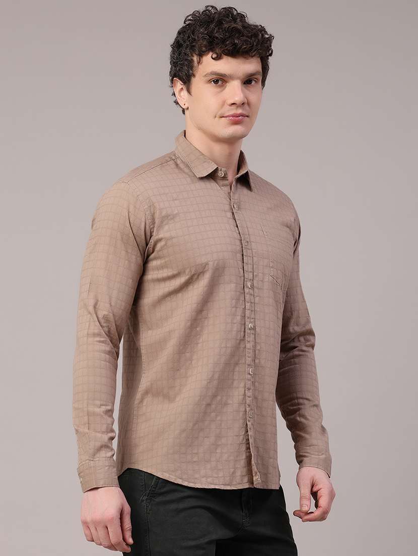 men textured long sleeve regular fit casual shirt - 22258684 -  Standard Image - 3
