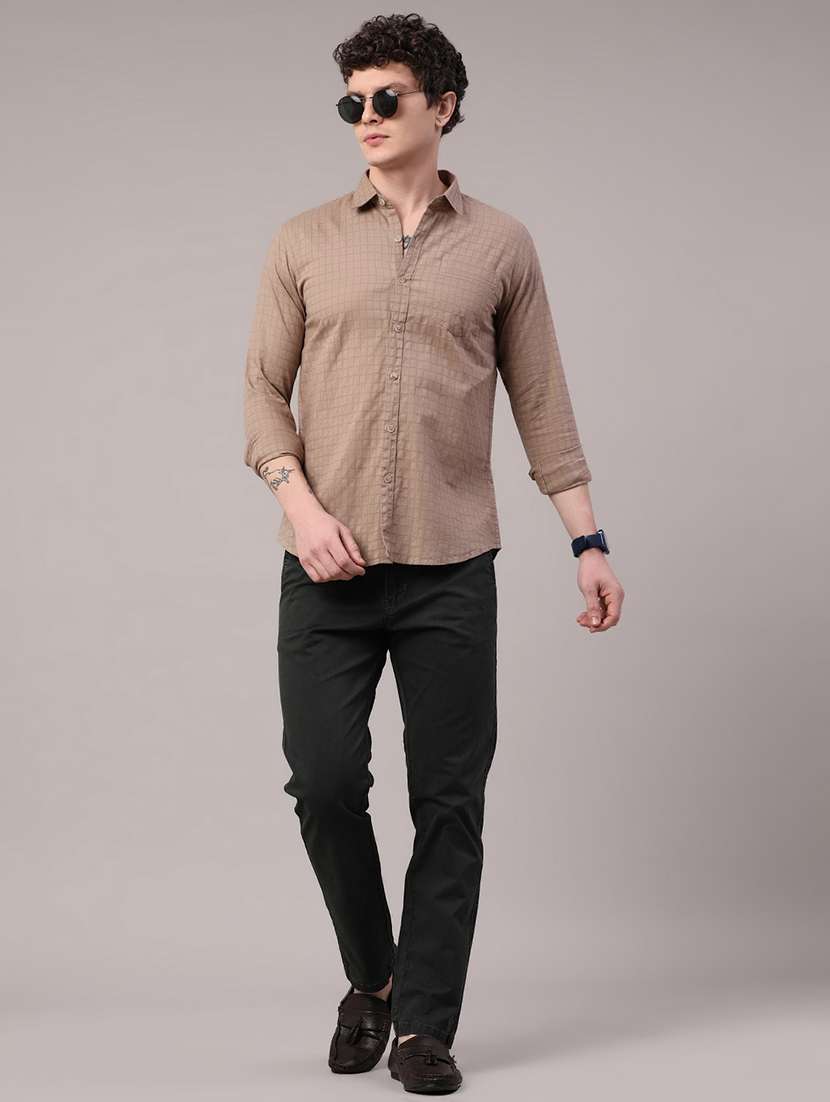 men textured long sleeve regular fit casual shirt - 22258684 -  Standard Image - 5