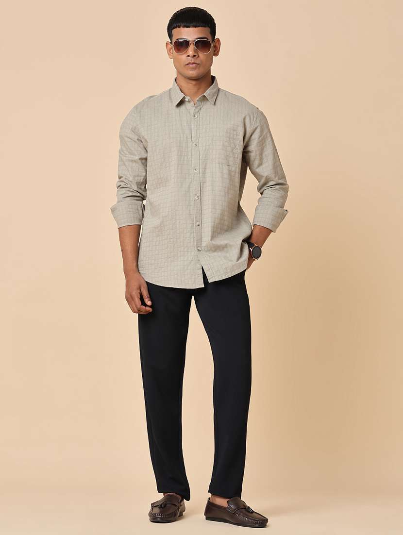 men textured long sleeve regular fit casual shirt - 22258685 -  Standard Image - 5