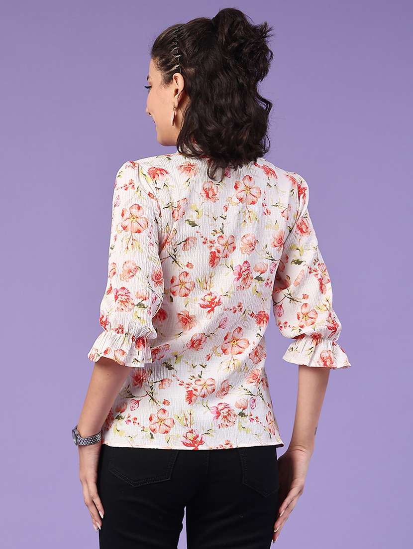 Women White Polyester Regular Top - 22258745 -  Standard Image - 3