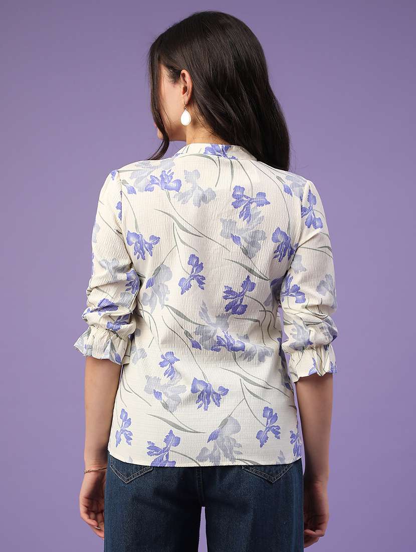 women cream polyester regular top - 22258746 -  Standard Image - 3