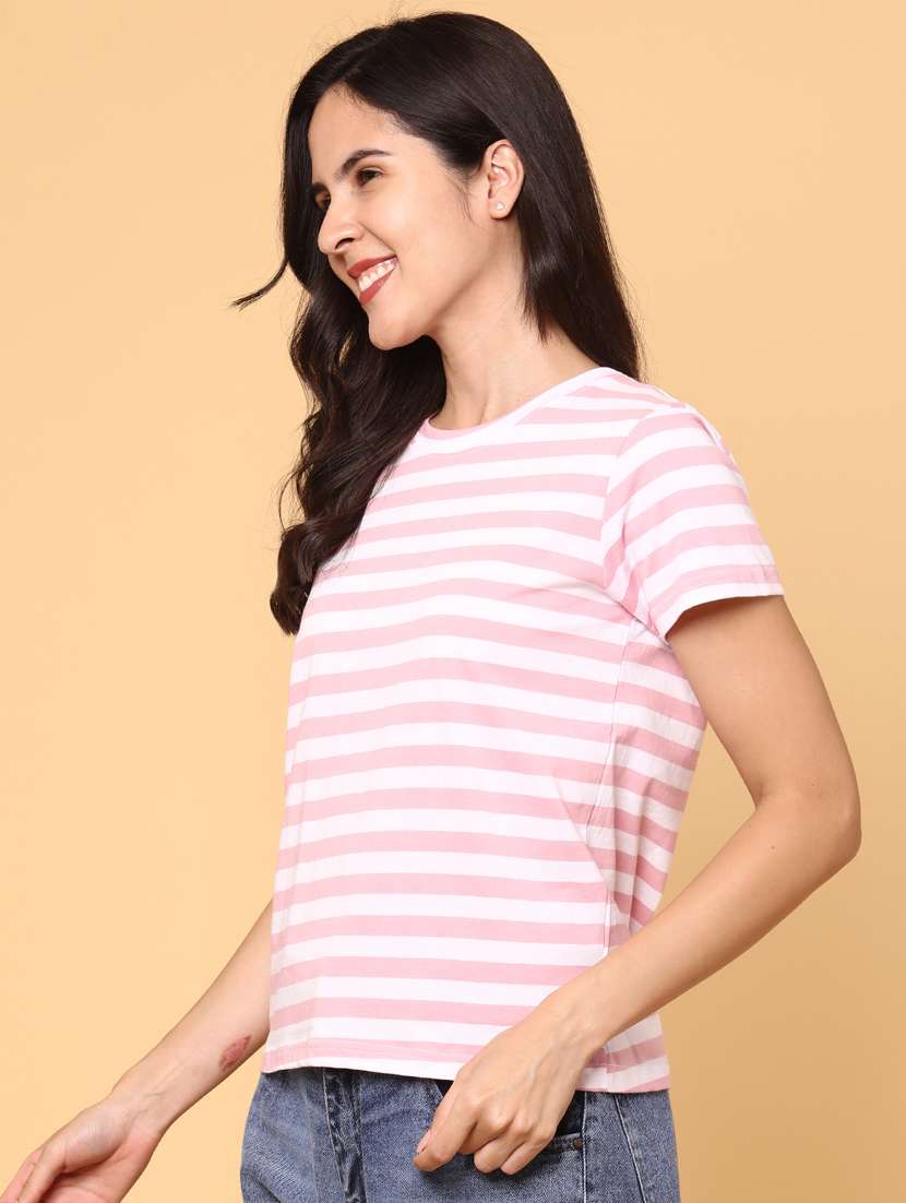 women striped short sleeve t-shirt