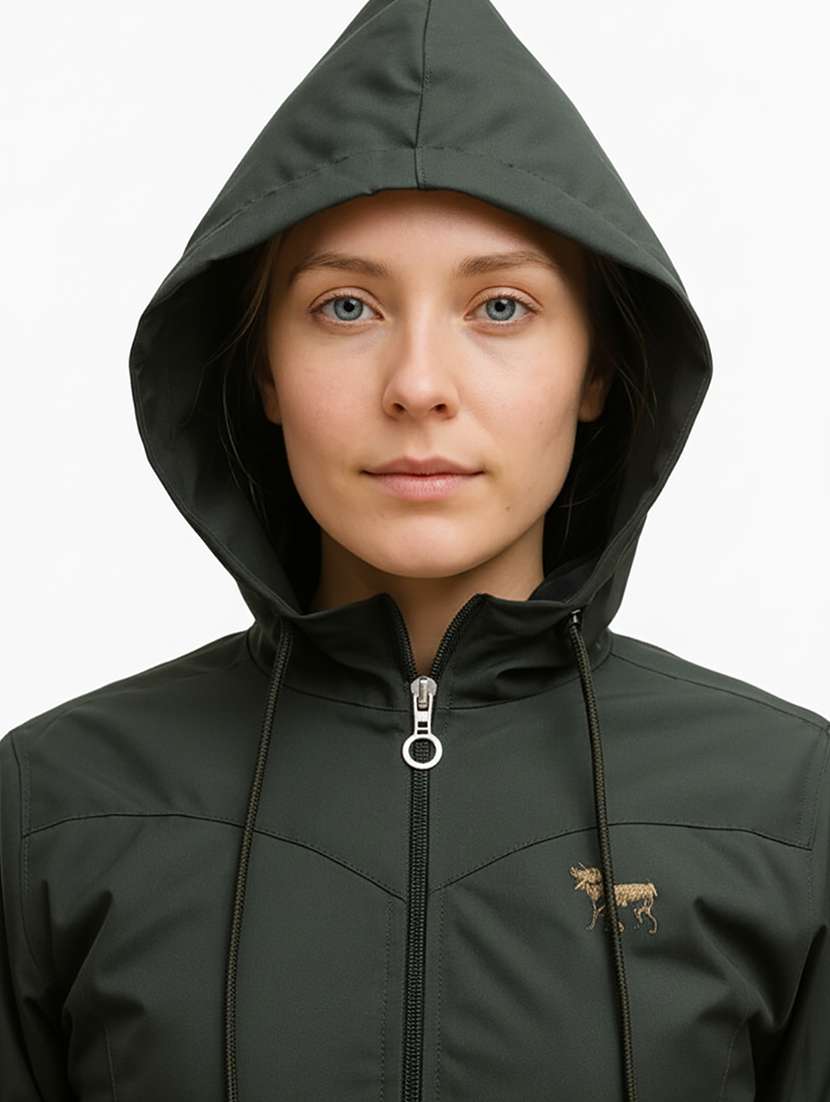 women solid long sleeve hooded windcheater jacket - 22258920 -  Standard Image - 3