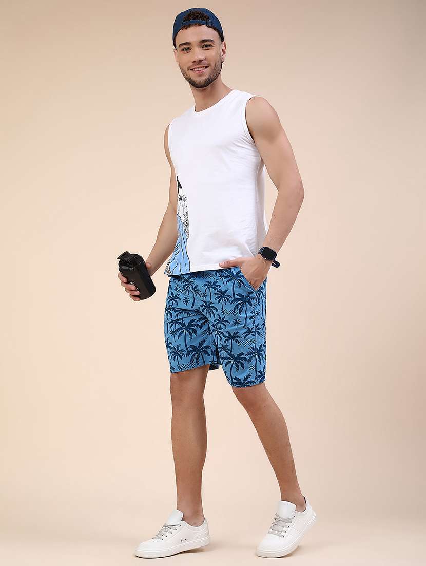men printed mid rise regular fit shorts - 22259029 -  Standard Image - 5