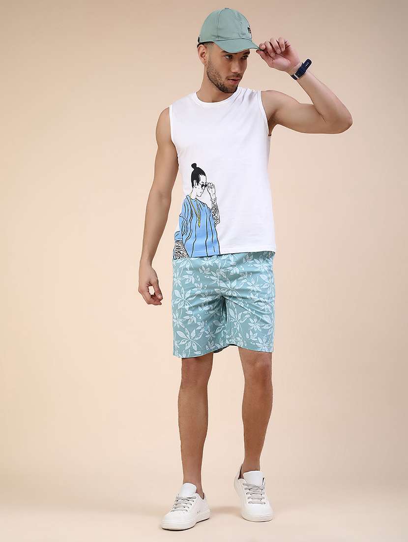 men printed mid rise regular fit shorts - 22259030 -  Standard Image - 5