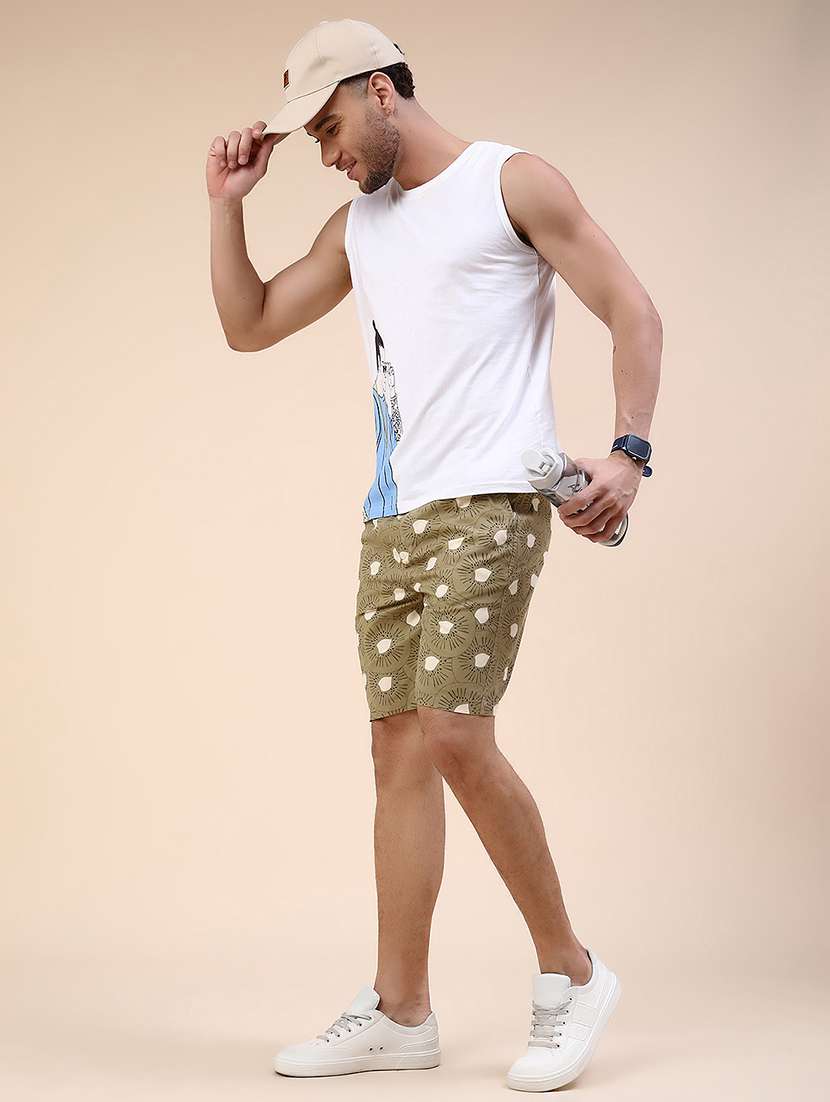 men printed mid rise regular fit shorts - 22259031 -  Standard Image - 5