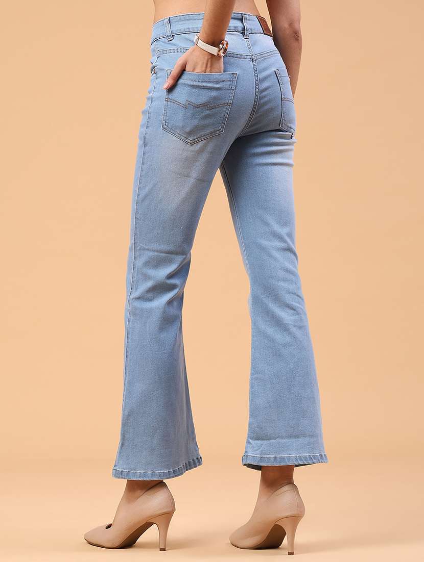 women washed high rise bootcut jeans - 22259169 -  Standard Image - 3
