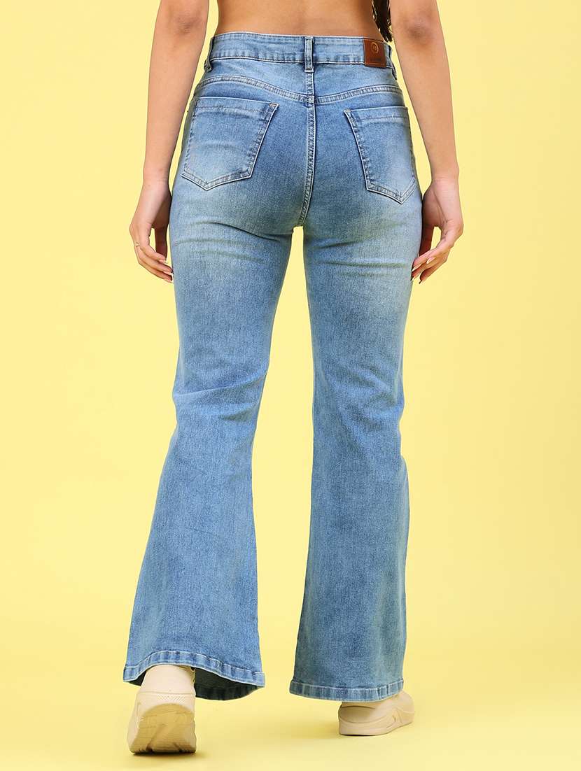 women washed high rise bootcut jeans - 22259174 -  Standard Image - 3