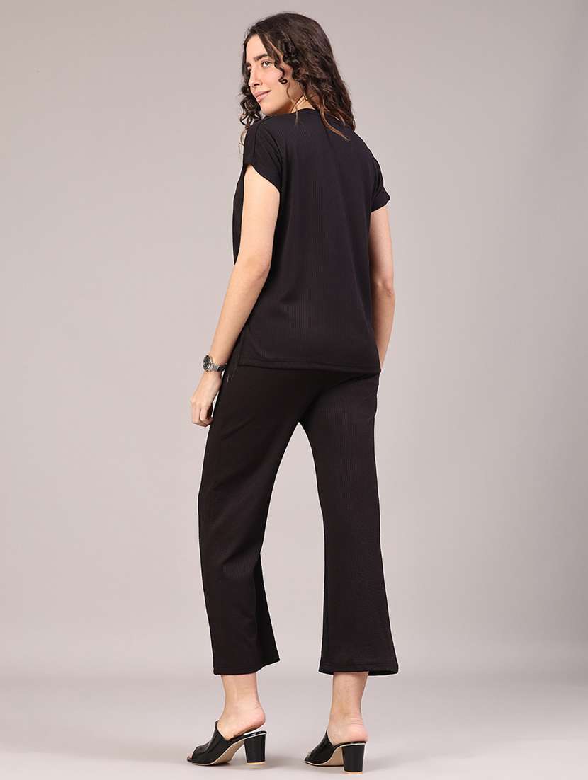 women solid top and trouser co-ord set - 22259178 -  Standard Image - 3