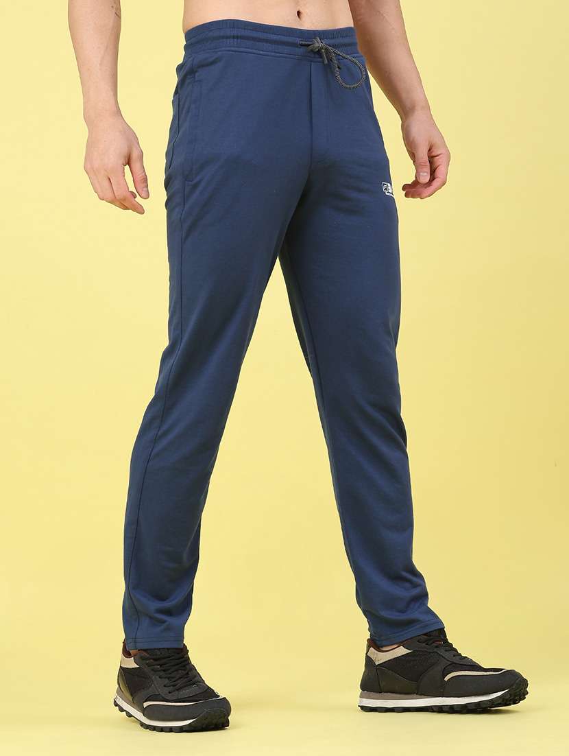 men solid mid rise full length track pant - 22259197 -  Standard Image - 3