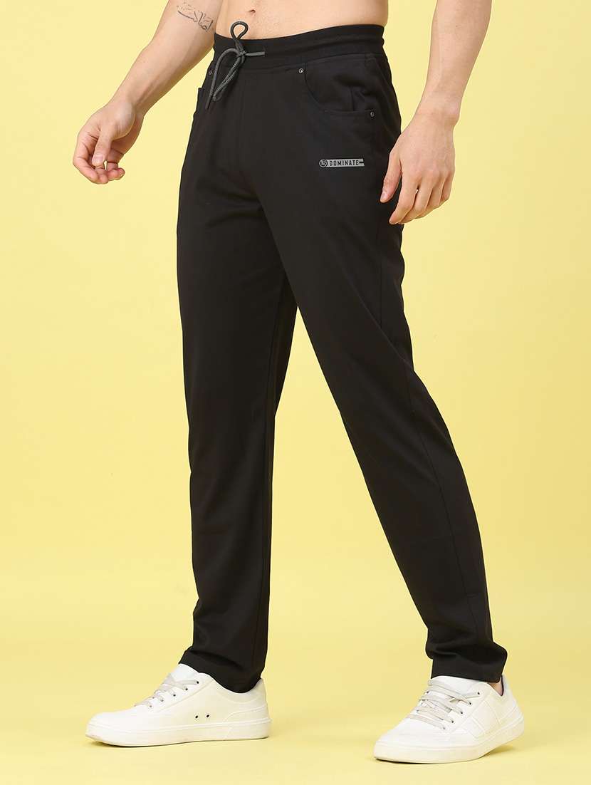 men solid mid rise full length track pant - 22259202 -  Standard Image - 3