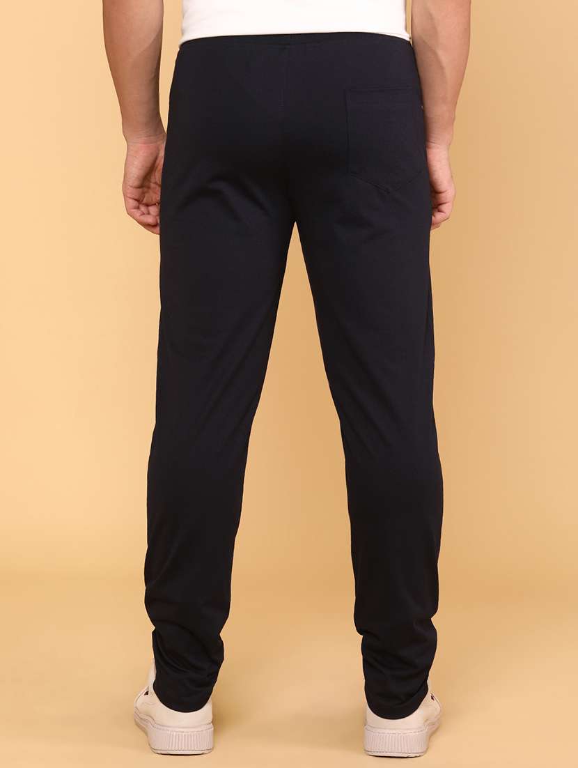men solid mid rise full length track pant - 22259203 -  Standard Image - 3