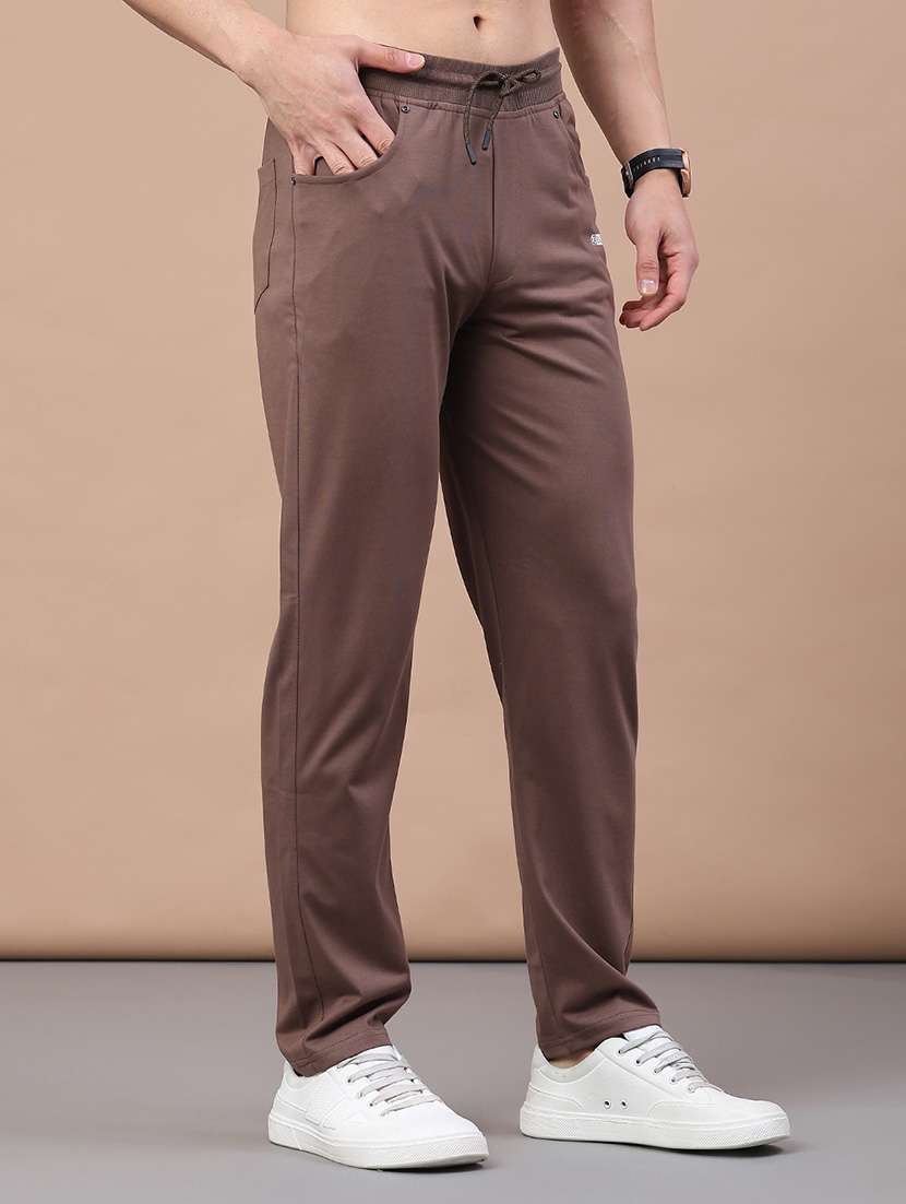 men solid mid rise full length track pant - 22259204 -  Standard Image - 3