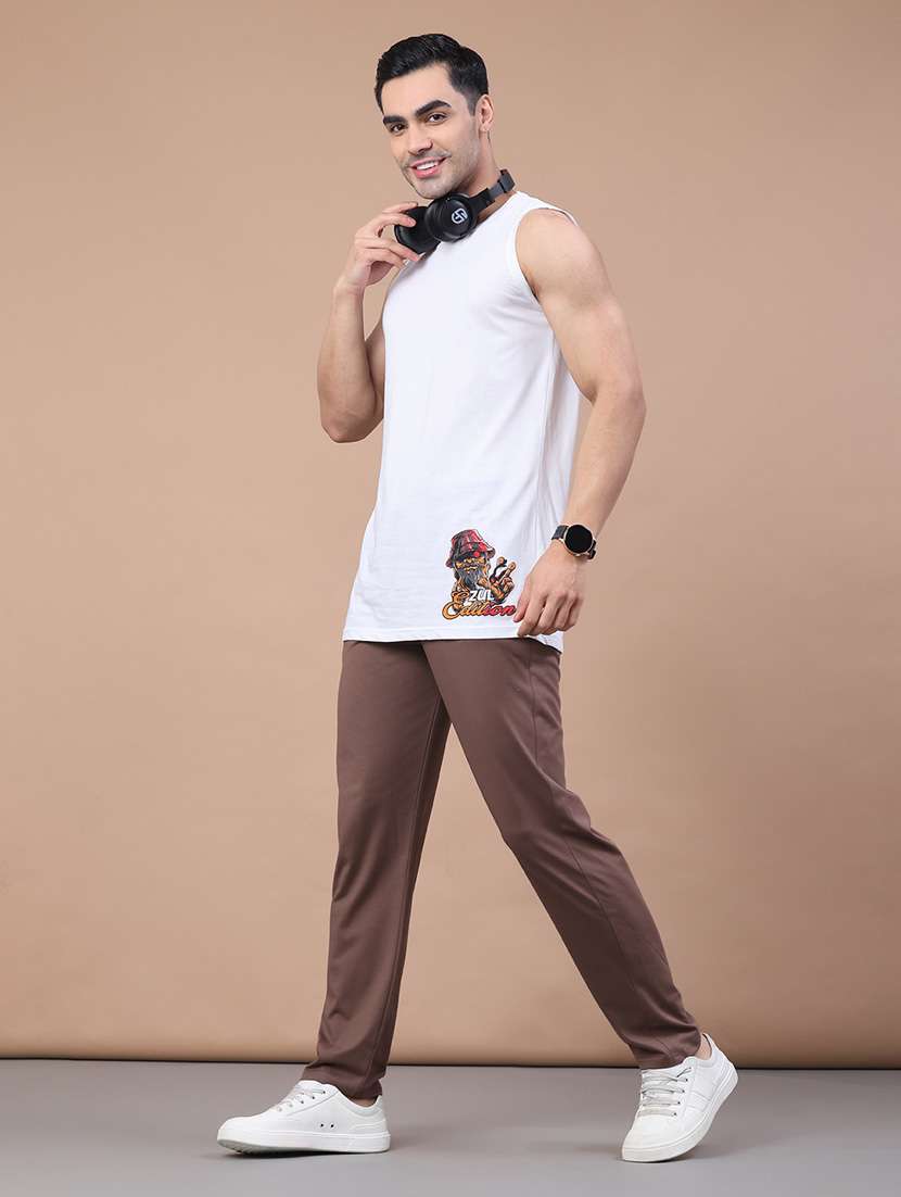 men solid mid rise full length track pant - 22259204 -  Standard Image - 5