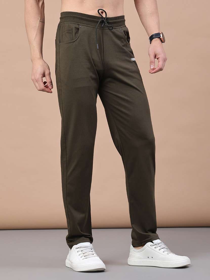 men solid mid rise full length track pant - 22259206 -  Standard Image - 3