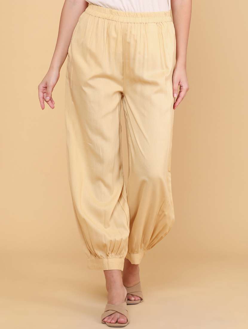 women solid mid rise salwar