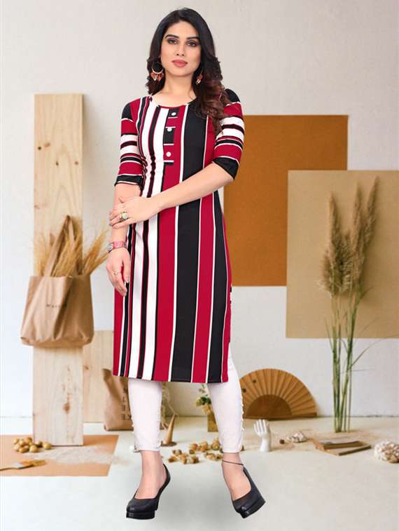 women pack of 4 printed straight kurta - 22259867 -  Standard Image - 3