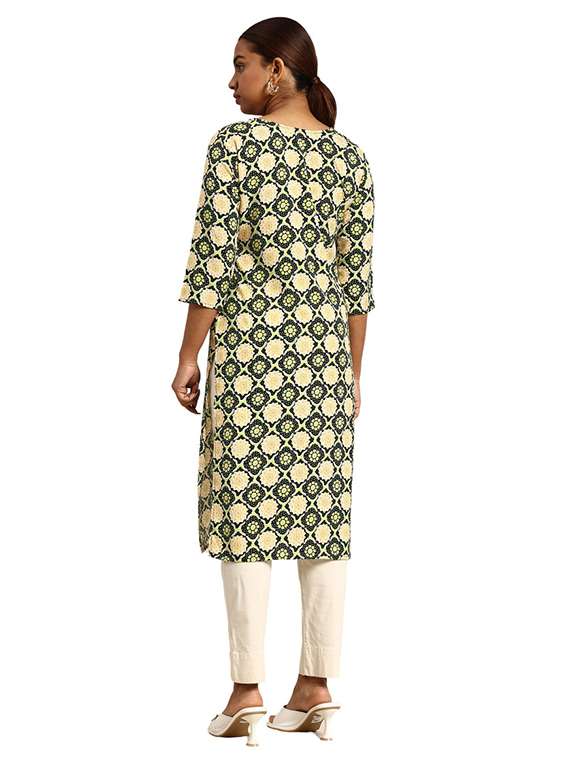 women pack of 4 printed three quarter sleeve straight kurta - 22259908 -  Standard Image - 5