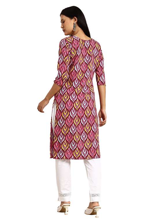 women pack of 4 printed three quarter sleeve straight kurta - 22259927 -  Standard Image - 5