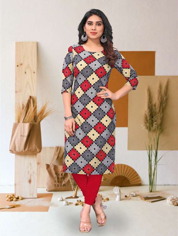 women pack of 4 printed straight kurta - 22260024 -  Standard Image - 3