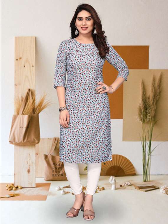 women pack of 4 printed three quarter sleeve straight kurta - 22260056 -  Standard Image - 3