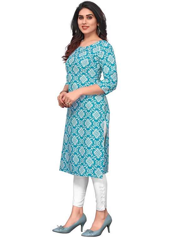 women pack of 2 printed three quarter sleeve straight kurta - 22260204 -  Standard Image - 3