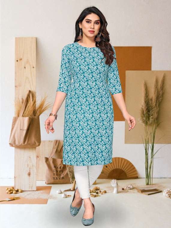 women pack of 4 printed three quarter sleeve straight kurta - 22260217 -  Standard Image - 3