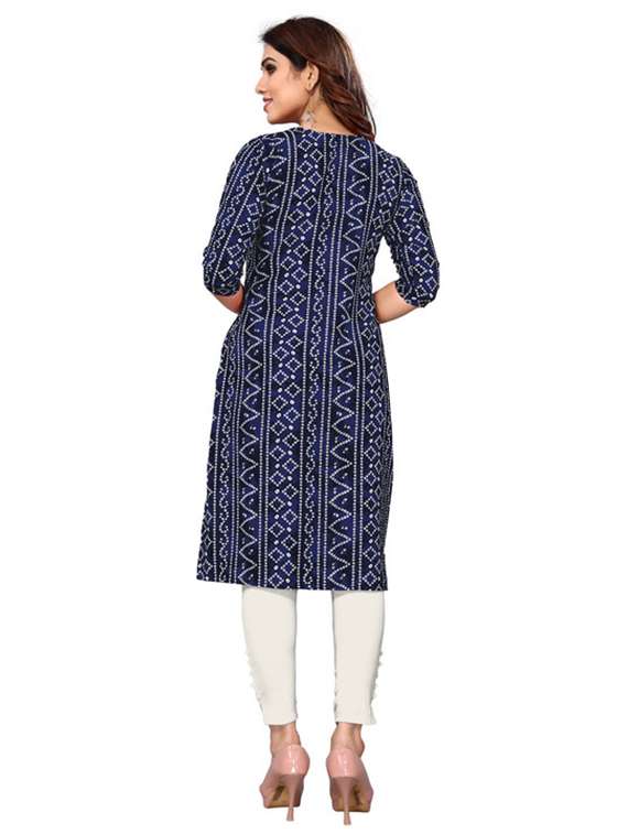 women pack of 4 printed three quarter sleeve straight kurta - 22260217 -  Standard Image - 5