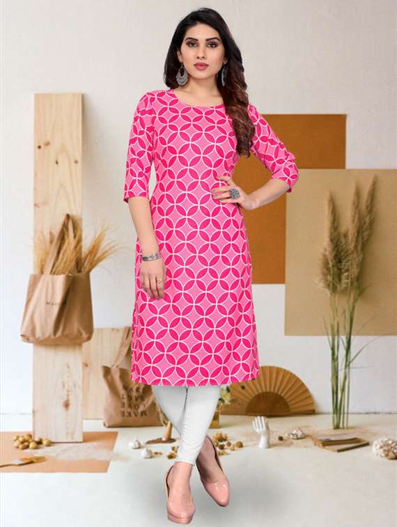 women pack of 4 printed three quarter sleeve straight kurta - 22260224 -  Standard Image - 3