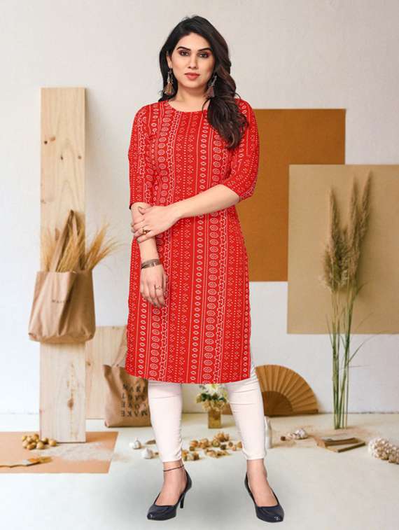 women pack of 4 printed straight kurta - 22260424 -  Standard Image - 3