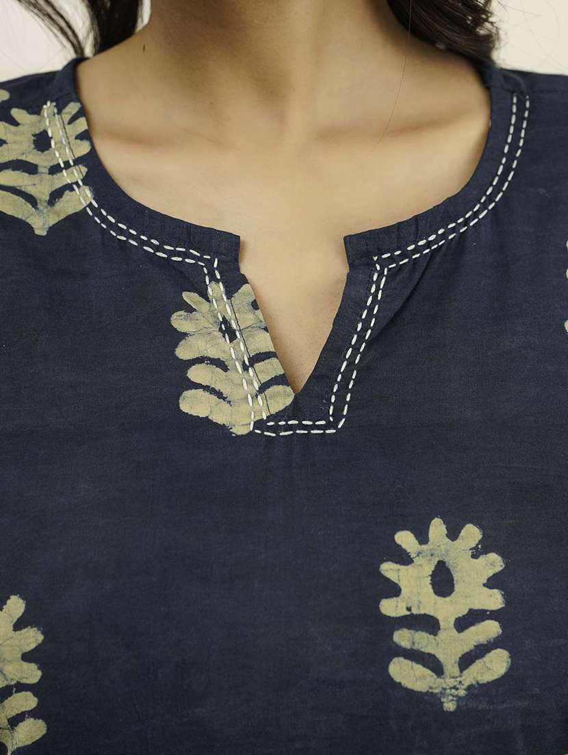 women printed three quarter sleeve straight kurti - 22260686 -  Standard Image - 5