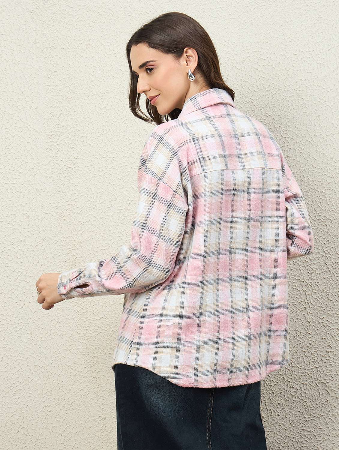 women collared long sleeve oversized shirt - 22260747 -  Standard Image - 3