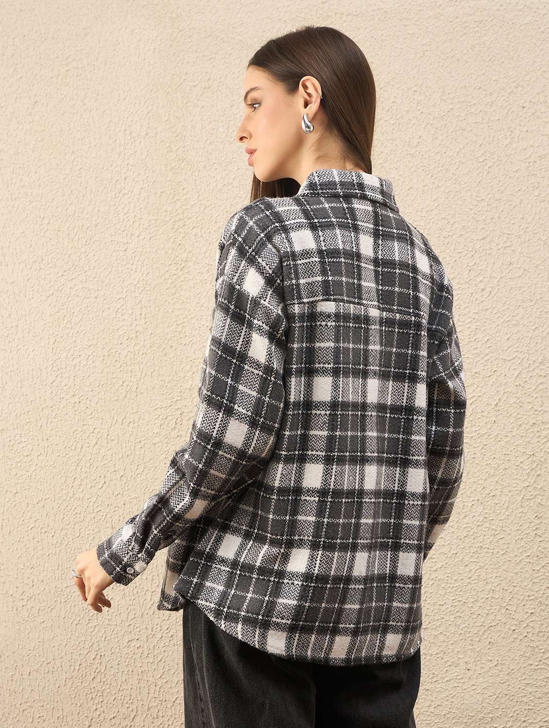 women collared long sleeve oversized shirt - 22260749 -  Standard Image - 3