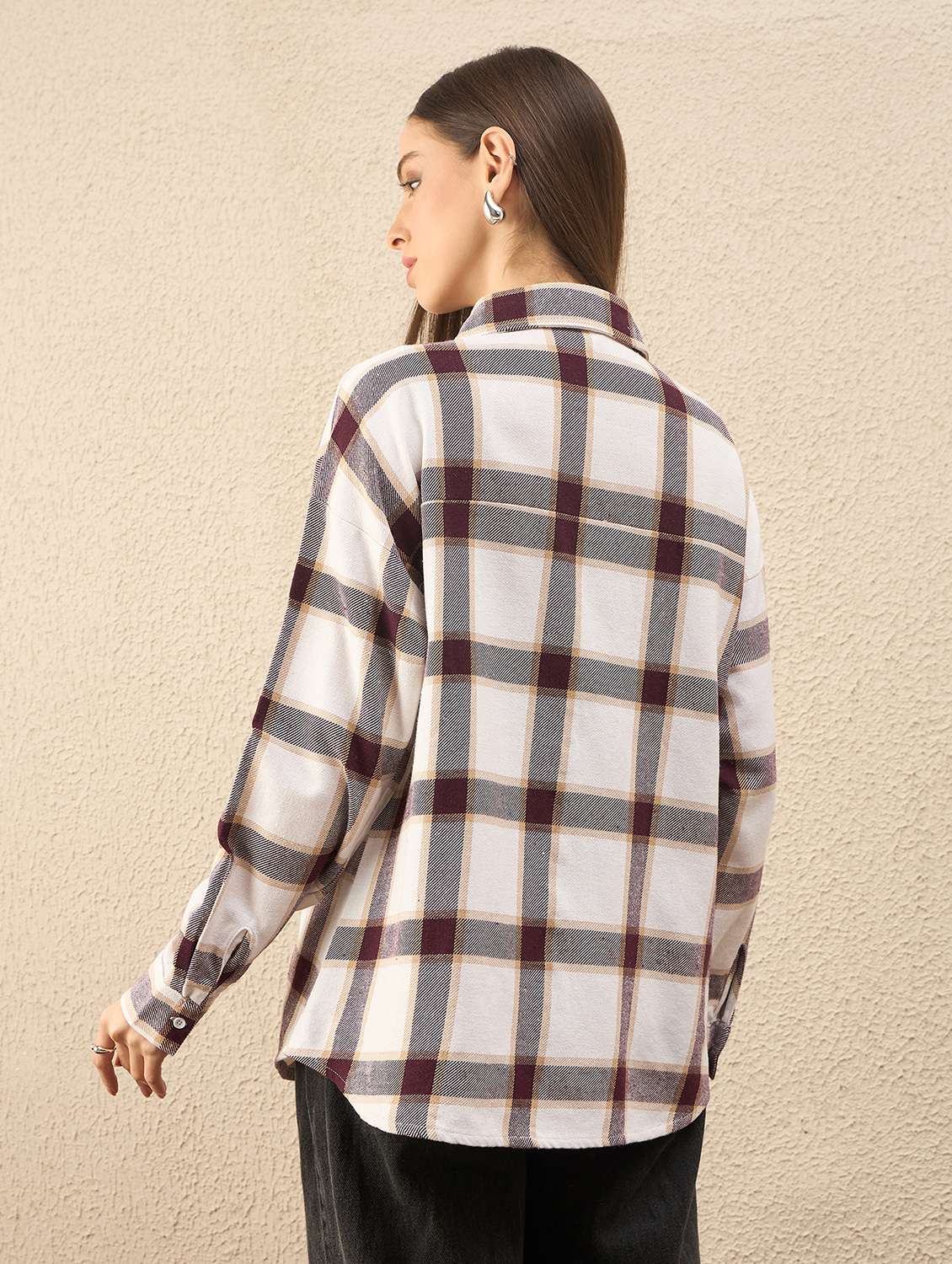 women collared long sleeve oversized shirt - 22260750 -  Standard Image - 3