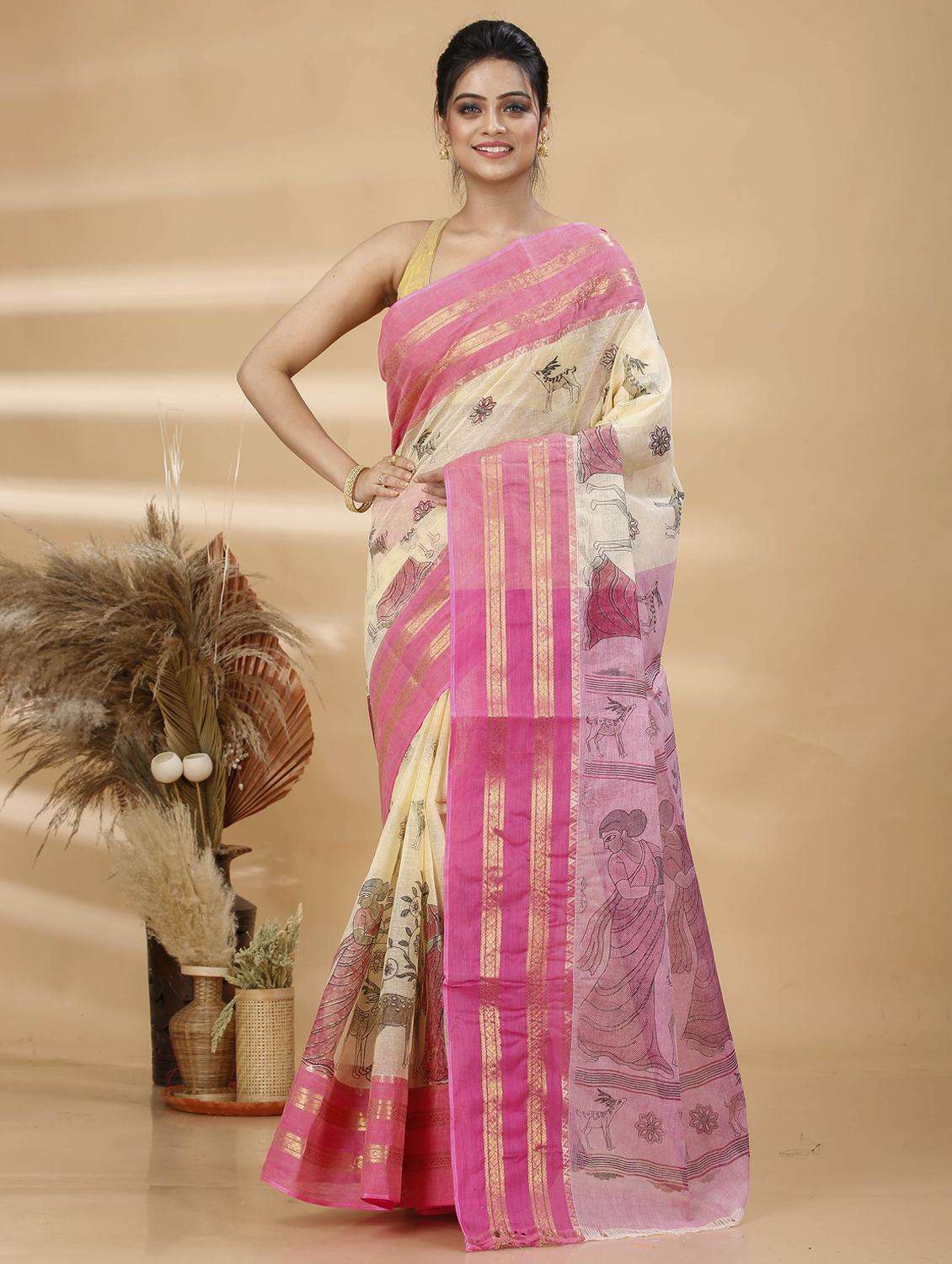 women self design handloom saree