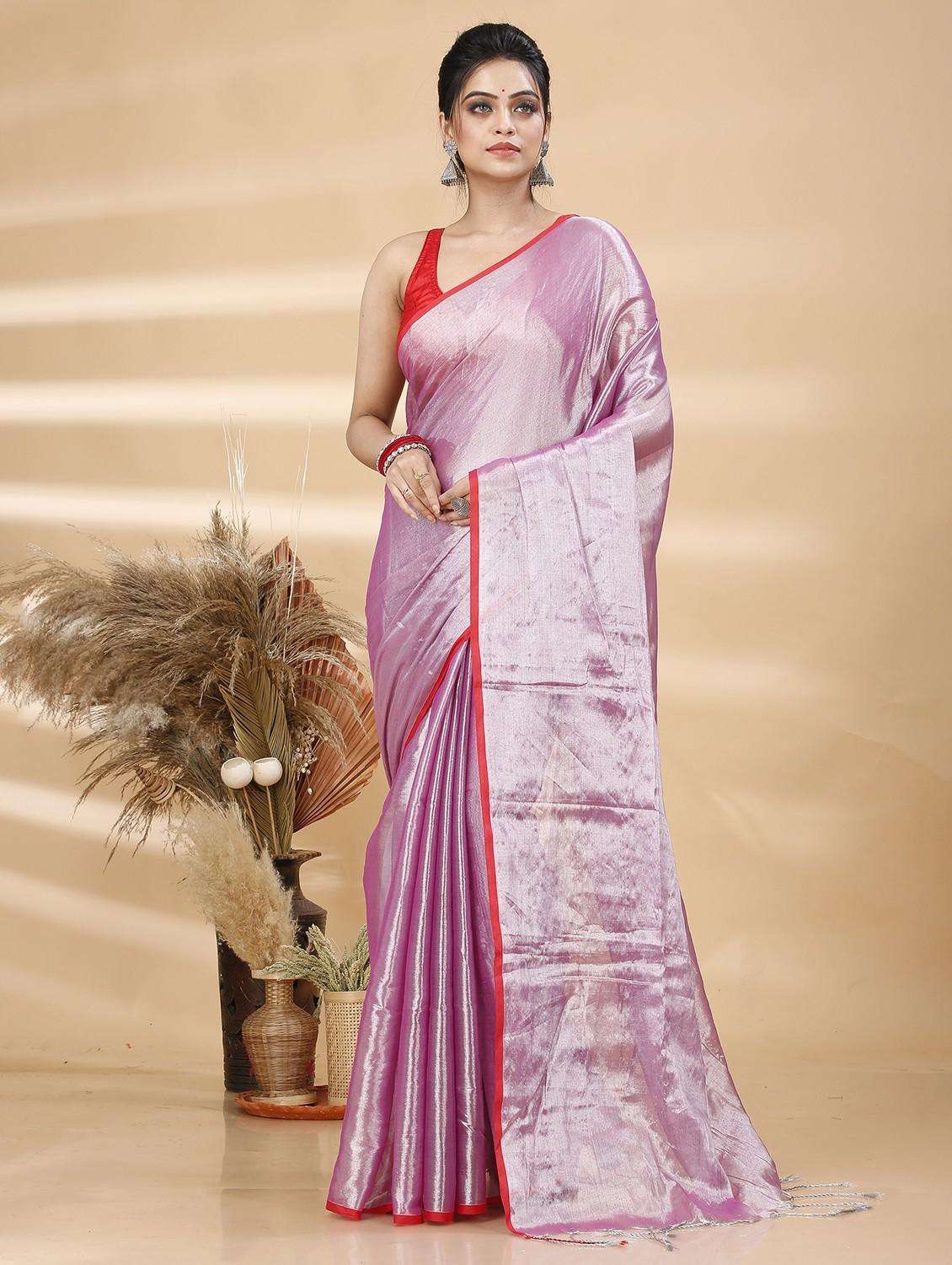 women solid handloom saree - 22261179 -  Standard Image - 3
