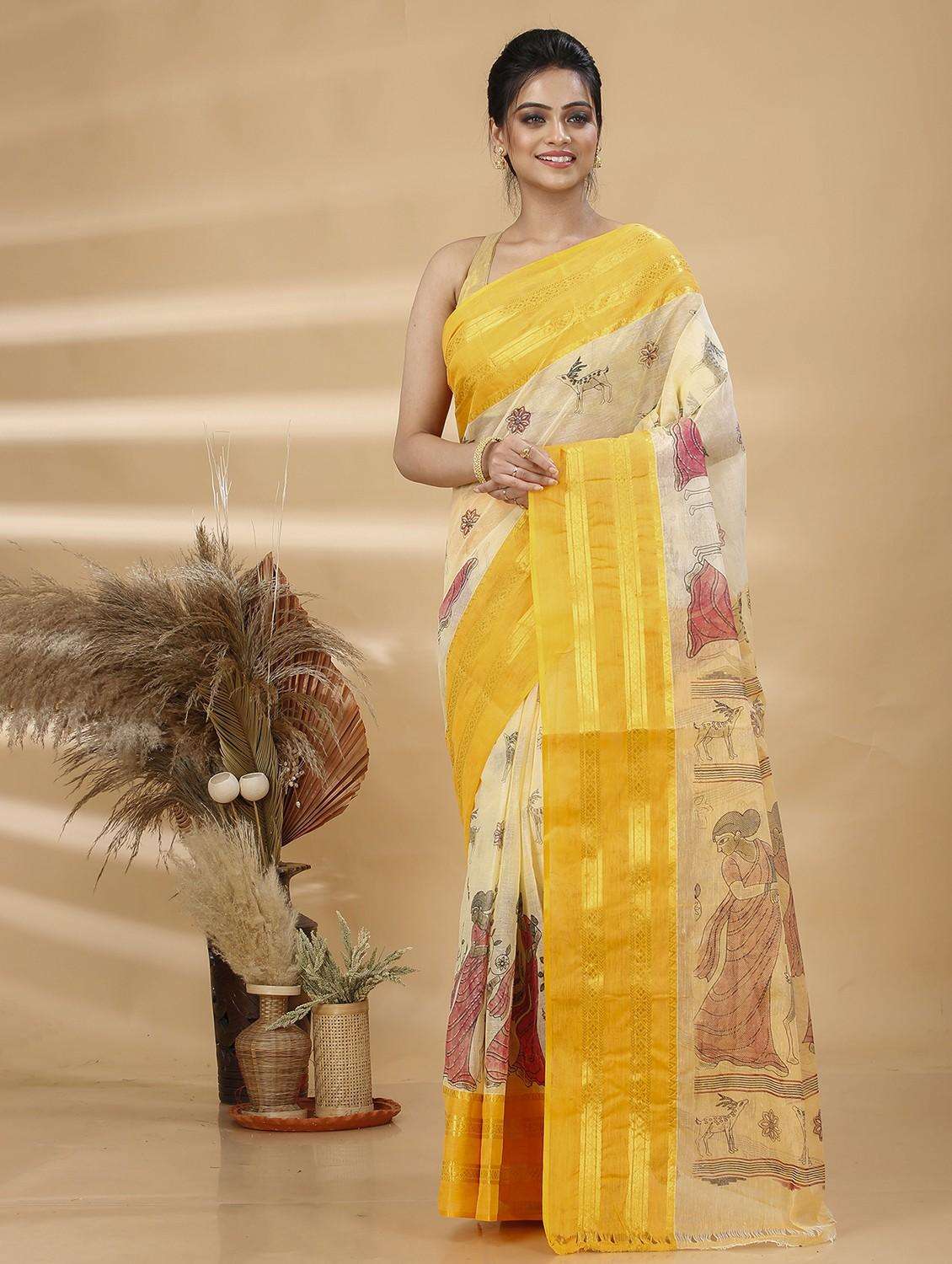 women printed handloom saree