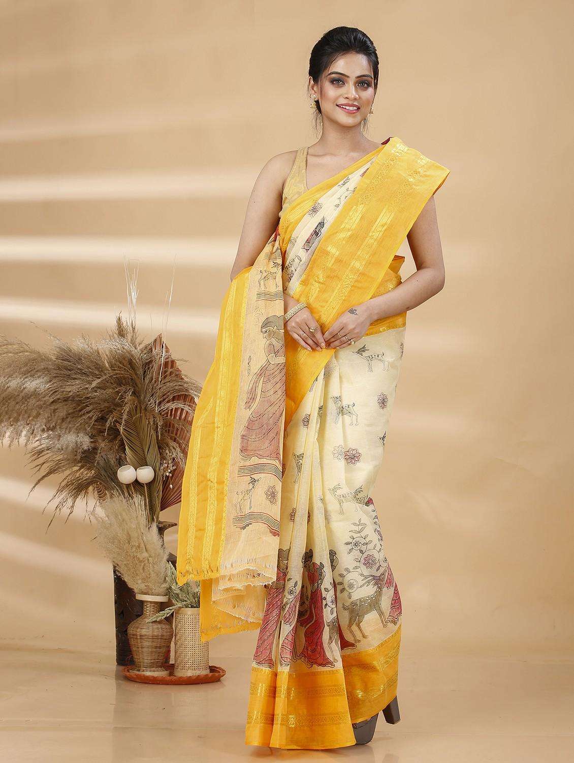 women printed handloom saree - 22261214 -  Standard Image - 3