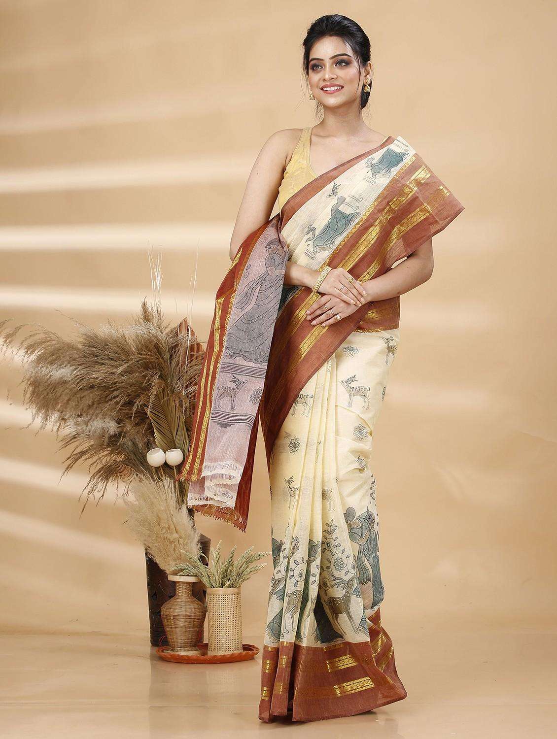 women printed handloom saree - 22261267 -  Standard Image - 3