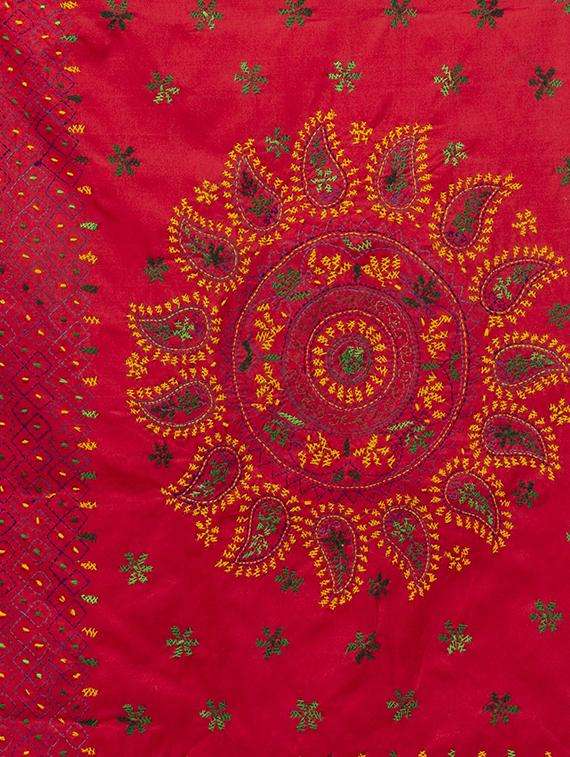 women solid with work handloom saree - 22261330 -  Standard Image - 3