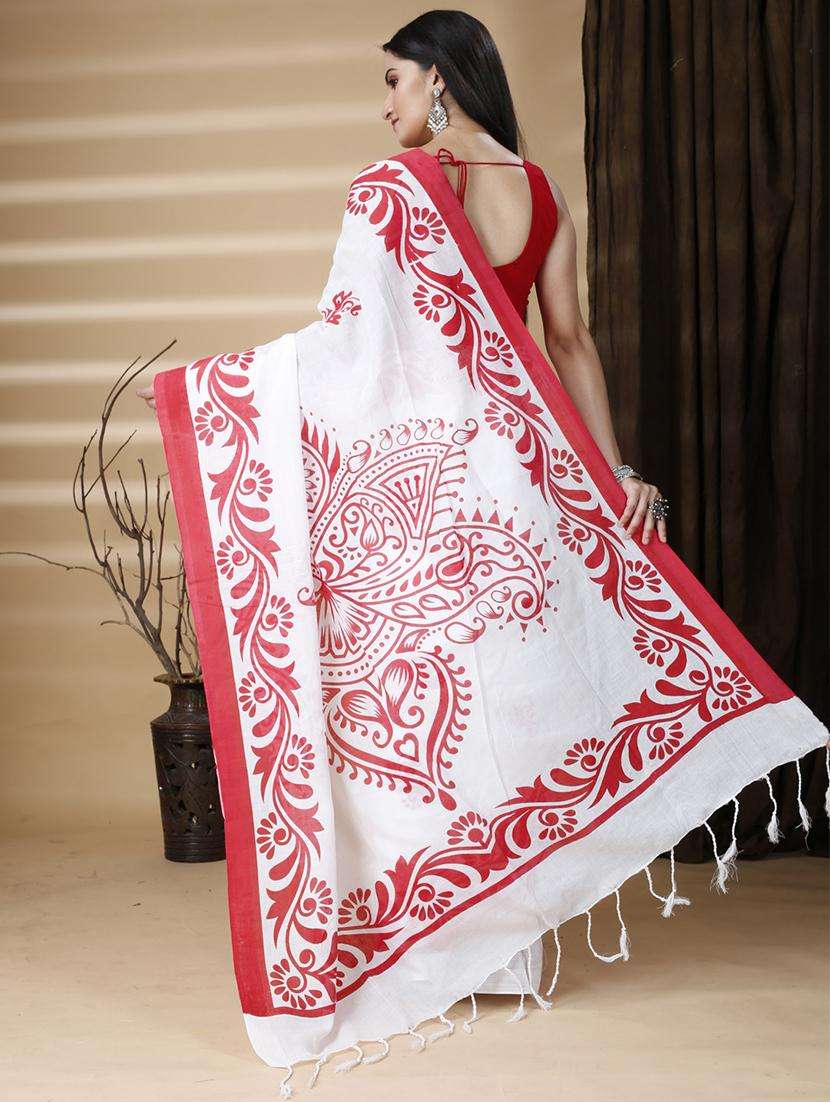 women printed handloom saree - 22261352 -  Standard Image - 3